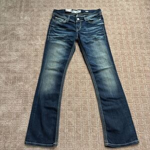 BKE Buckle Sabrina Bootcut Jeans Women's 30 R Dark Wash Low Rise Cowgirl NWT
